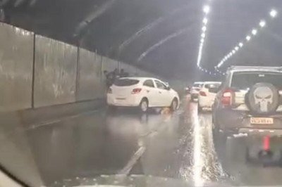 Vídeo mostra acidentes com oito carros e duas motos em túnel da Lagoinha, em Belo Horizonte -  (crédito: Redes sociais)