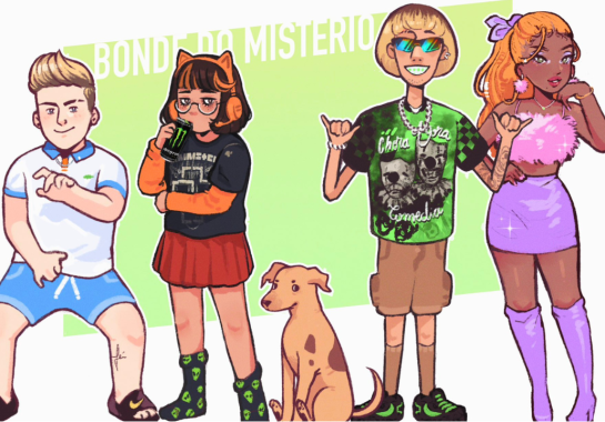 Ilustrador cria Bonde do Mistério, um novo design aos personagens de Scooby-Doo -  (crédito: Reprodução/Redes sociais)