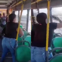 Rio: Mãe quebra janela de ônibus depois de filho passar mal com calor - Reprodução/TV Globo