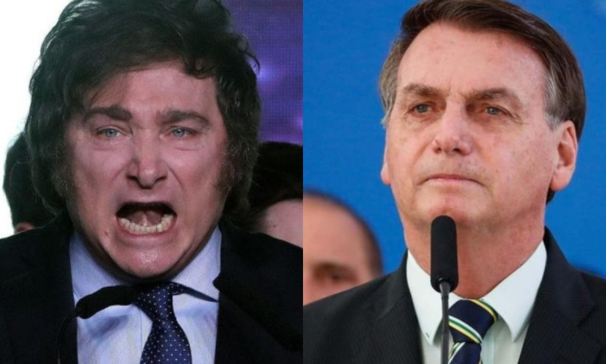 Milei foi eleito com 55% dos votos, mesmo percentual da eleição de Bolsonaro à presidência do Brasil, em 2018 -  (crédito: Montagem/Getty Images e Alan Santos/PR)