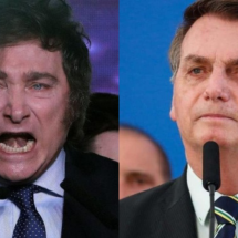 Bolsonaro diz que recebeu telefonema de Milei e foi convidado para a posse do argentino - Montagem/Getty Images e Alan Santos/PR