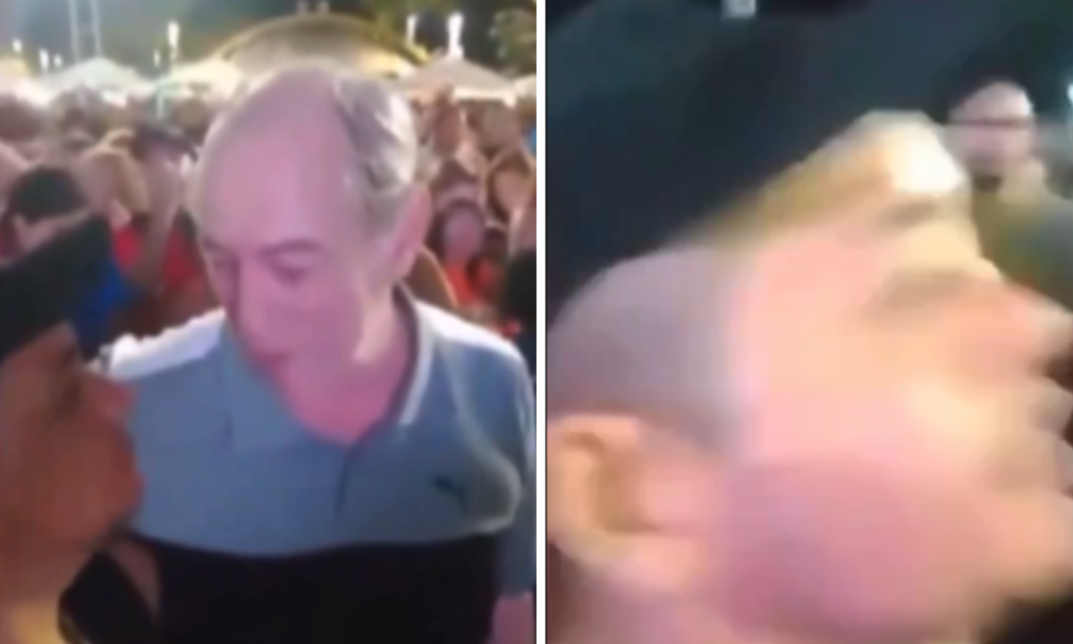 Ciro Gomes e o homem, que não foi identificado, trocaram farpas após agressão -  (crédito: Reprodução / redes sociais)