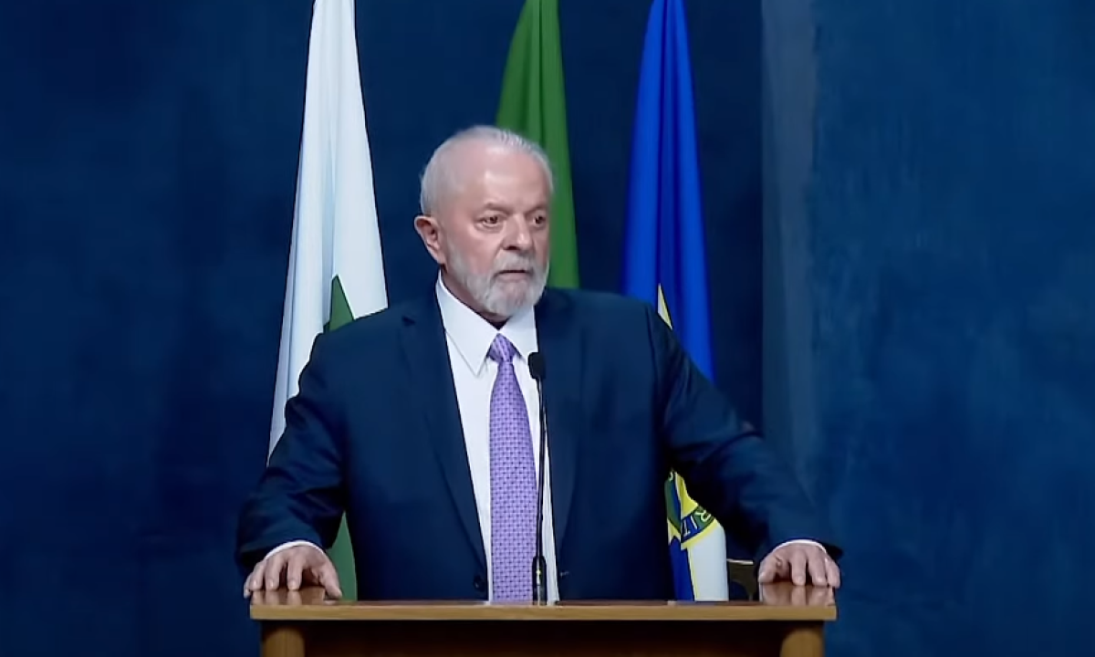 O presidente Luiz Inácio Lula da Silva (PT) discursou na posse do novo Procurador-Geral da República (PGR), Paulo Gonet -  (crédito: Reprodução/TV Brasil)