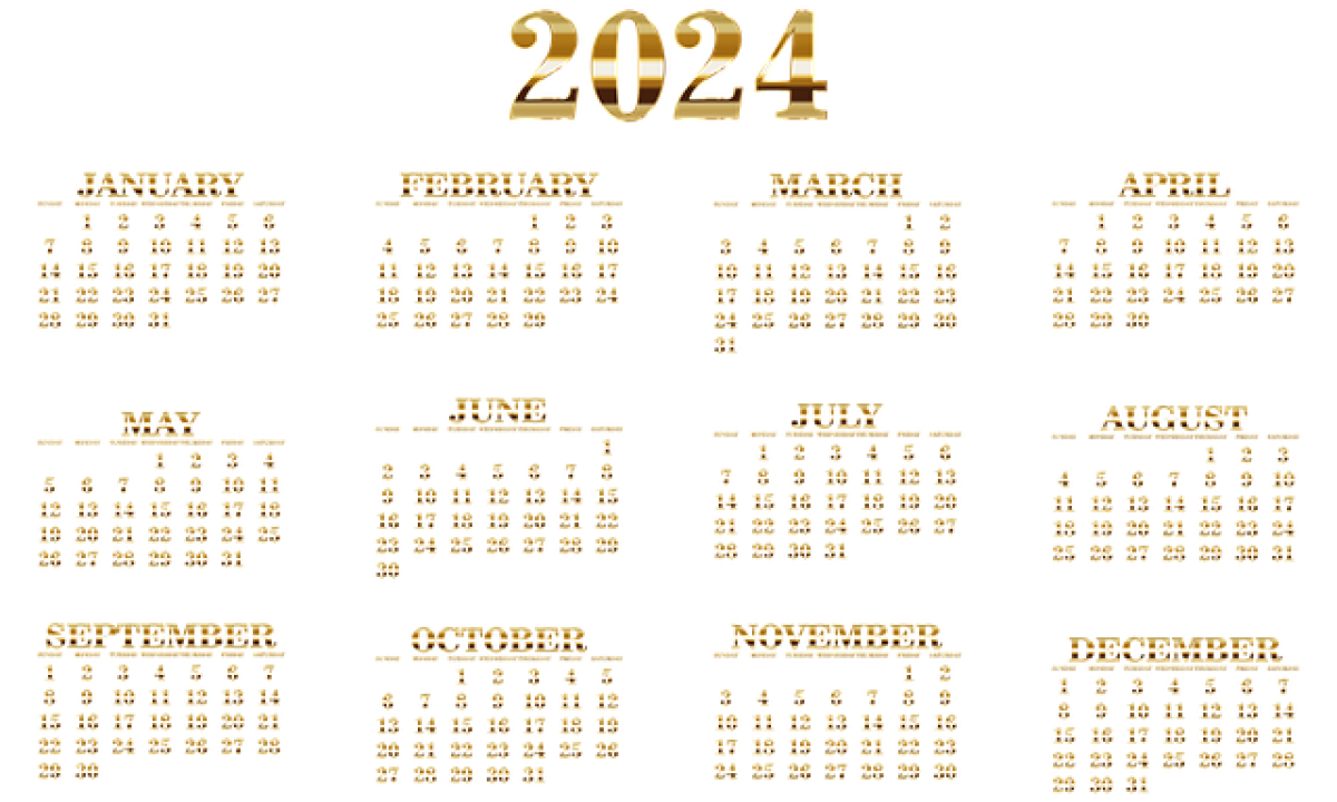 Em 2024,serão somente três folgas com possibilidade de emenda no ano -  (crédito:  Gordon Johnson/Pixabay)