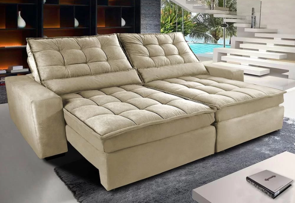 Sofá retrátil e reclinável é ideal para sua sala de cinema