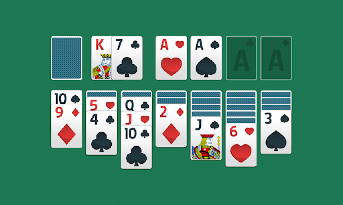 Disposição das cartas durante um jogo de Paciência -  (crédito: Reprodução)