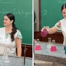 Professora faz chá revelação científico em sala de aula - Reprodução / TikTok