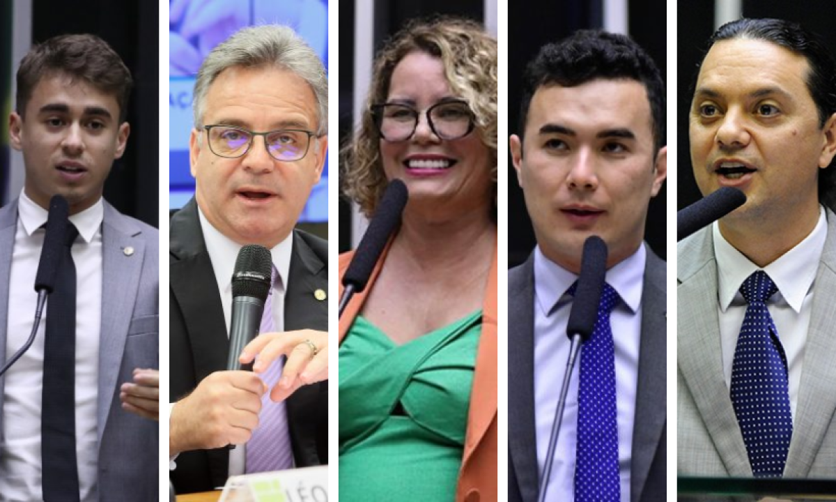 Nikolas Ferreira, Gilberto Abramo, Nely Aquino, Pedro Aihara e Weliton Prado -  (crédito: Câmara dos Deputados/Reprodução)