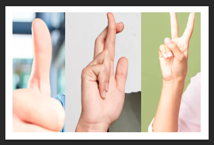 Os gestos são comuns no dia a dia, com as mãos ou com os braços. Mas as diferenças culturais fazem com que sinais comuns em alguns países sejam mal interpretados em outros.  -  (crédito: montagem flipar)