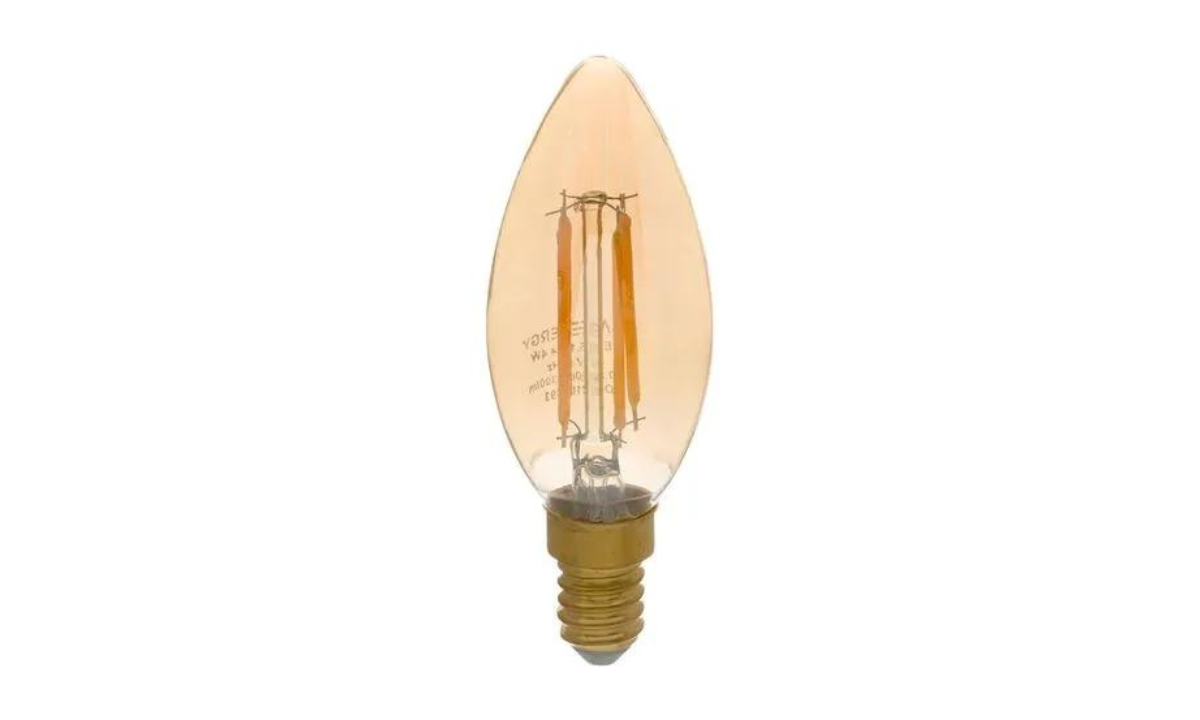 Lâmpada Led Filamento AMB 4W C35 E14 220V Luz Amarela Save Energy