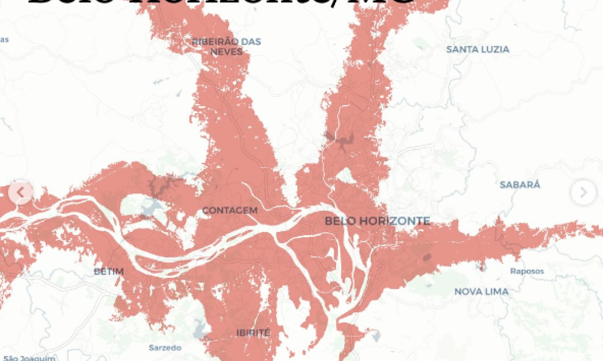 Veja o mapa do alagamento no estado gaúcho em Belo Horizonte e Região -  (crédito: @versa.urb/Reprodução)