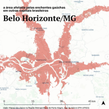 Mapa simula qual seria o impacto da inundação de Porto Alegre em BH - @versa.urb/Reprodução