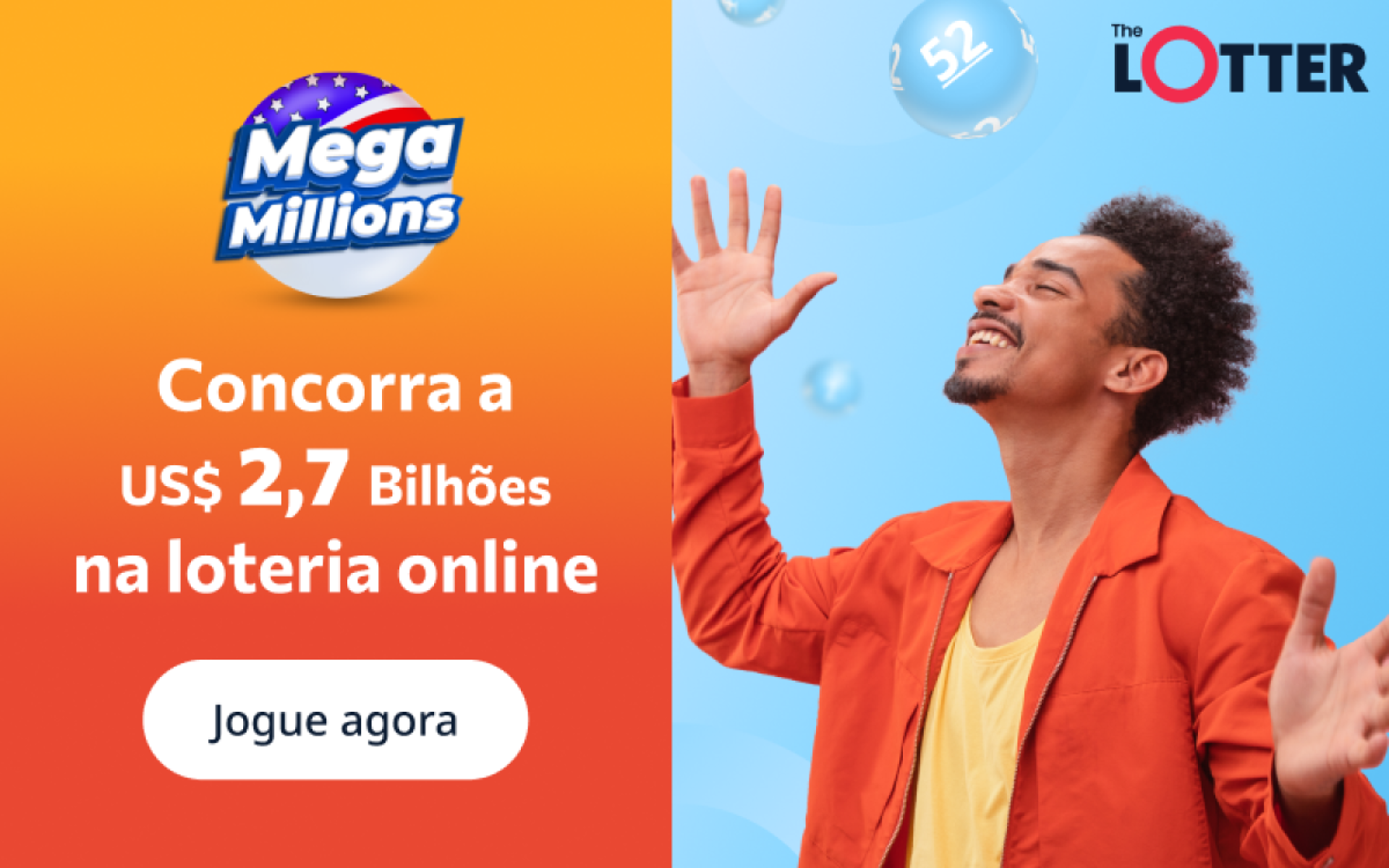 Banner de divulgação do sorteio da Mega Millions de 2,7 bilhões de reais