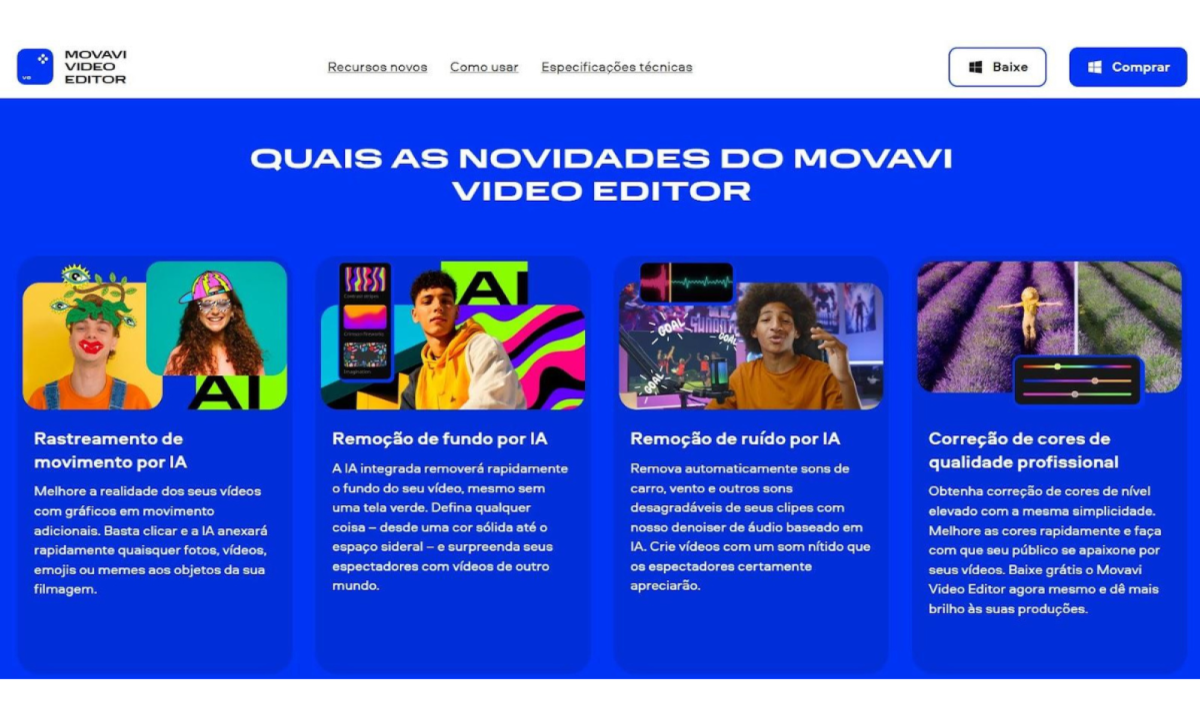 O Movavi Video Editor 2024 vem com uma variedade de recursos projetados para simplificar significativamente o processo de edição de vídeo