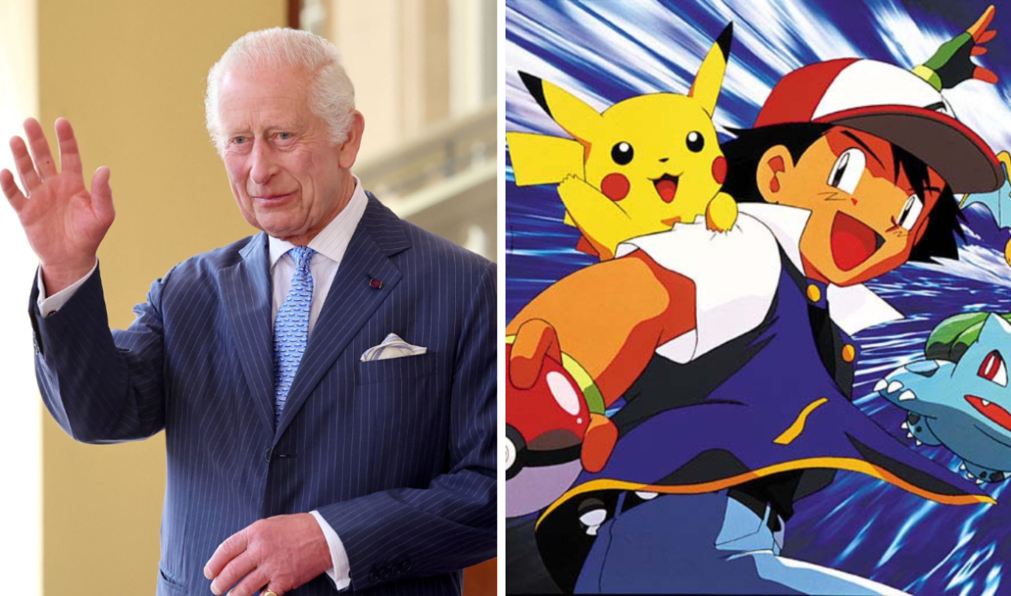 Rei Charles faz  menção a ‘Pokémon’ em discurso a imperador do Japão