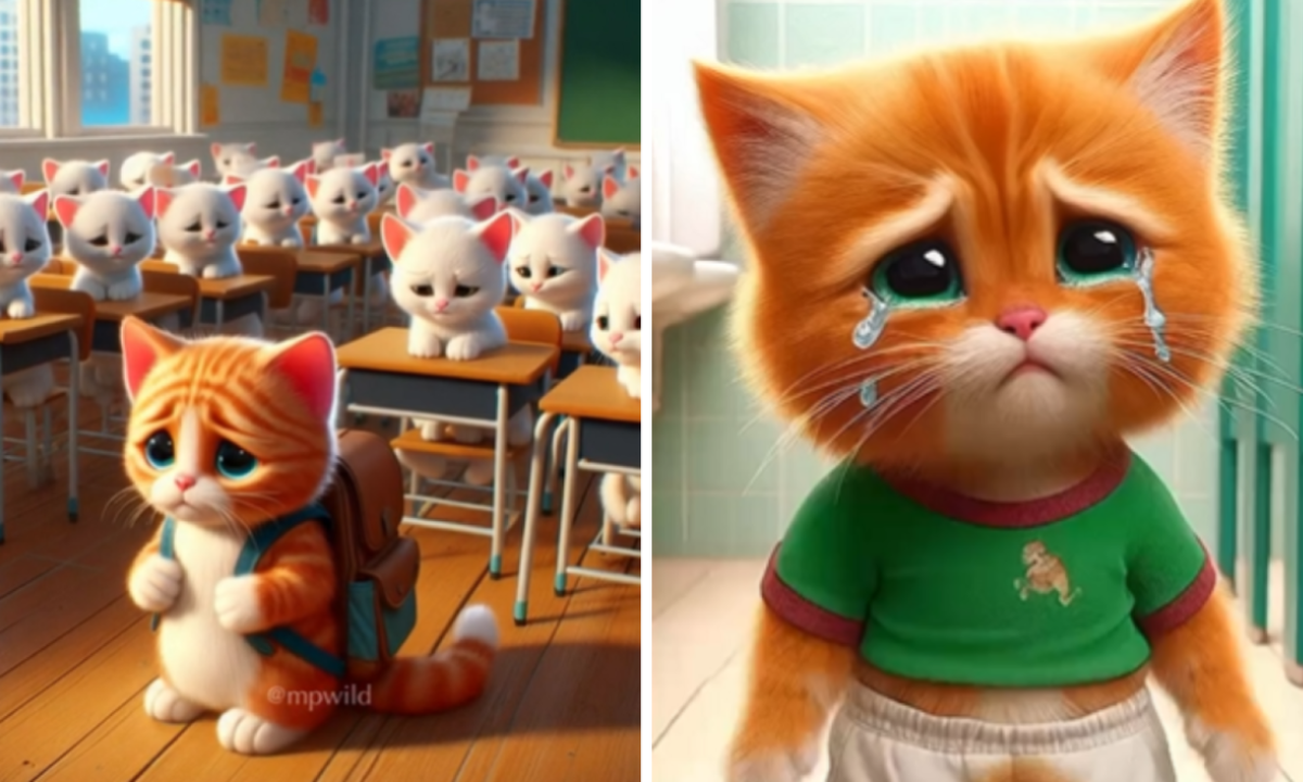 Vídeos de gatinhos tristes viralizaram na web -  (crédito: Reprodução / TikTok)