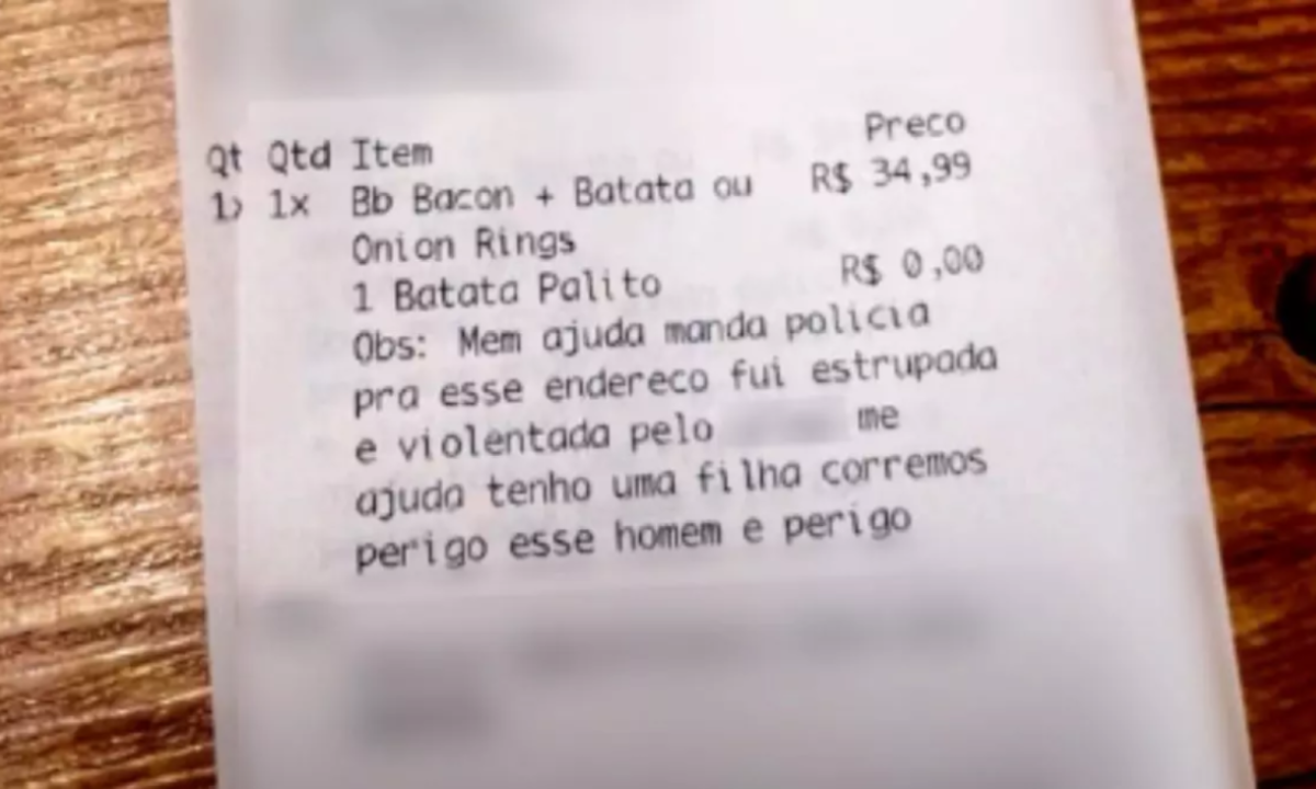 Mulher pediu socorro nas observações do pedido -  (crédito: RICtv Curitiba)