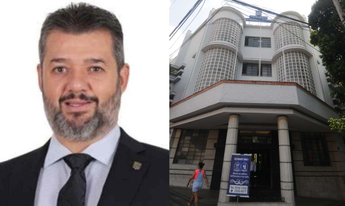 Bruno Resende Rabello, Servidor da Advocacia-Geral do Estado (AGE-MG), foi afastado da diretoria do Minas Tênis Clube  -  (crédito: Reprodução (E) e Alexandre Guzanshe/EM/D.A. Press (D))