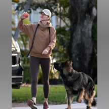 Gisele Bündchen passeando com Onyx