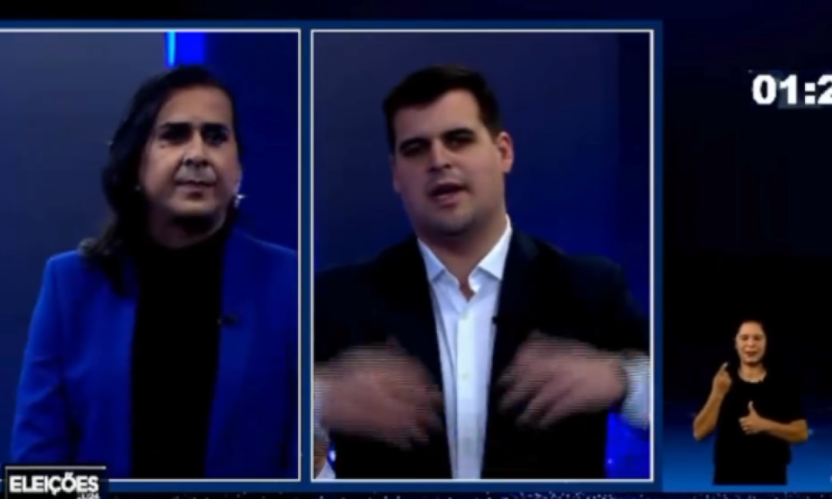 Duda Salabert questionou Bruno Engler logo no primeiro bloco sobre defesa das vacinas e negacionismo climático -  (crédito: Reprodução/Band Minas)