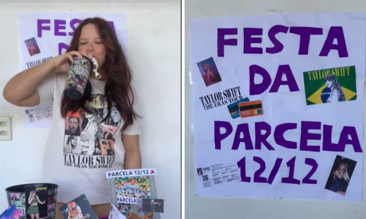 Festa temática do pagamento da 12ª parcela do show The Eras Tour -  (crédito: Reprodução TikTok)