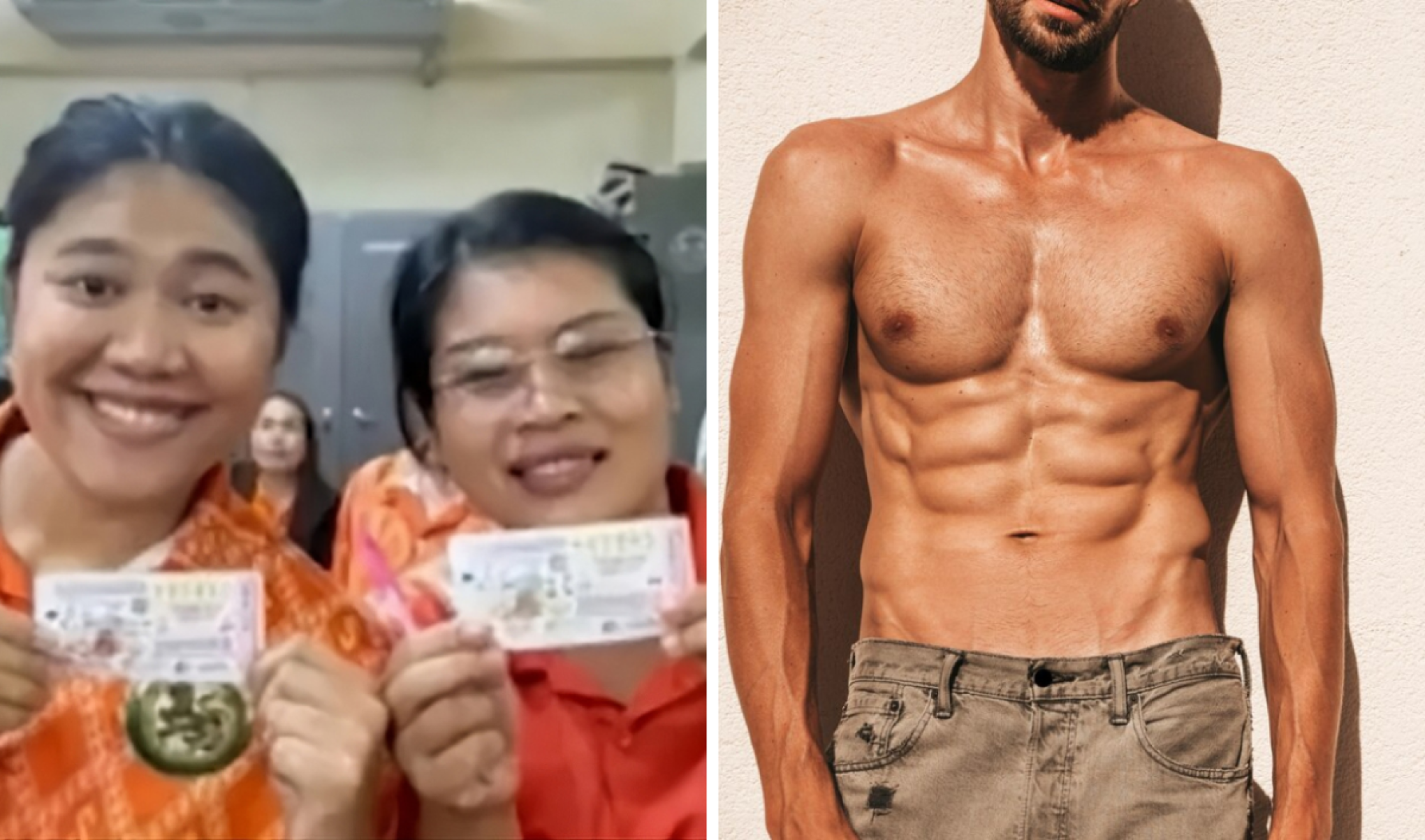 Dupla feliz com resultado da loteria -  (crédito: Reprodução/TV3 / Freepik)