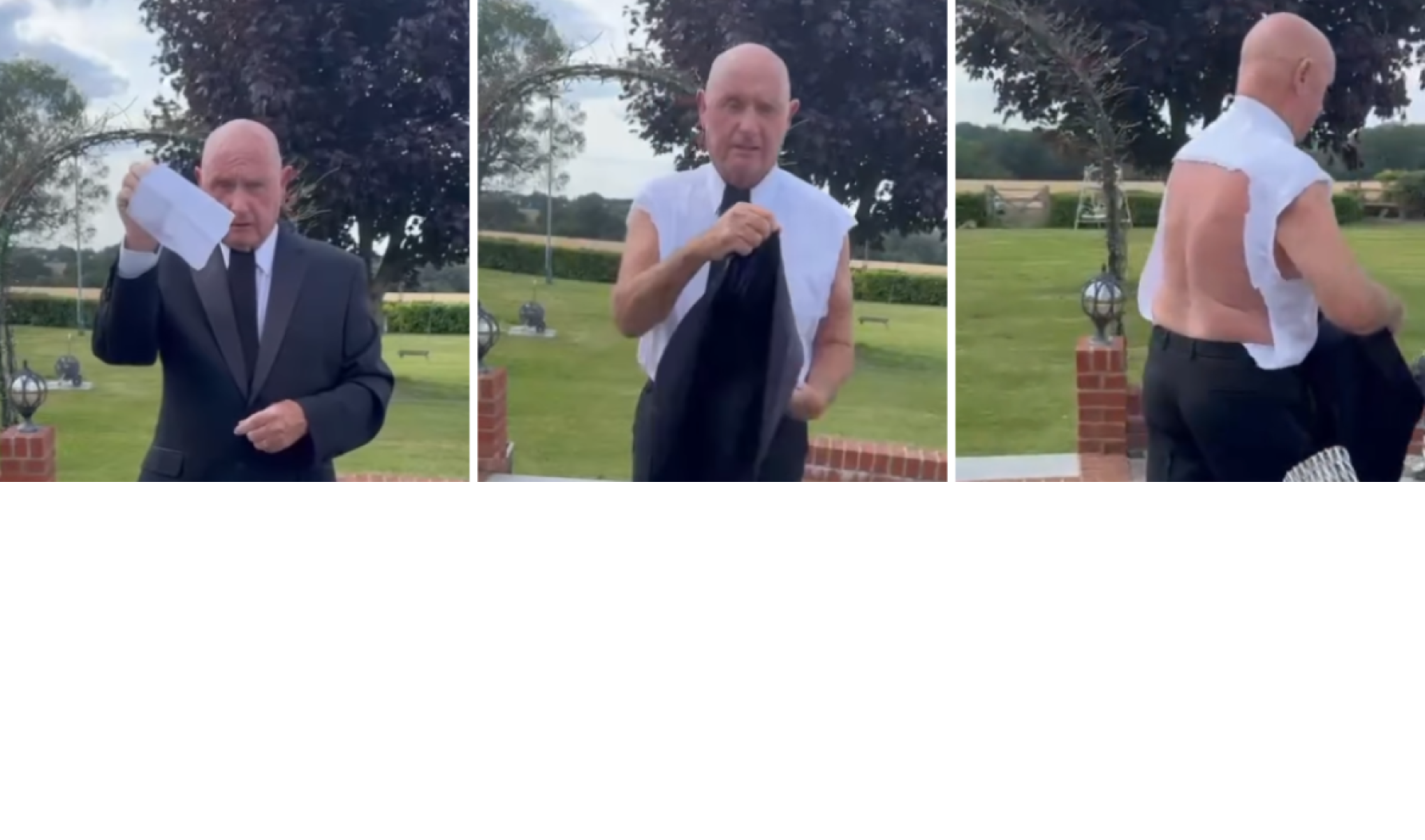 Homem viraliza com dica inusitada para usar terno no calor - Reprodução / TikTok