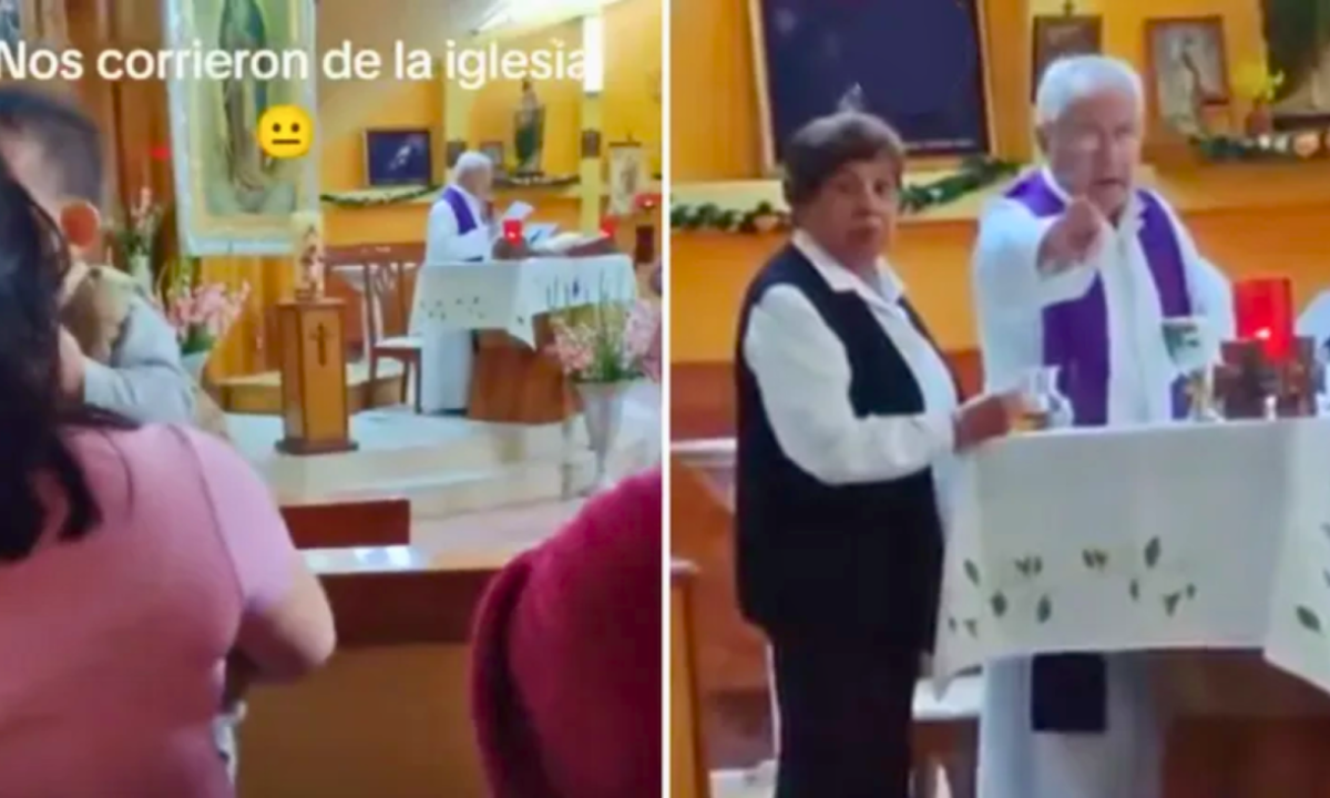 Padre expulsa casal de missa -  (crédito: Reprodução / TikTok)