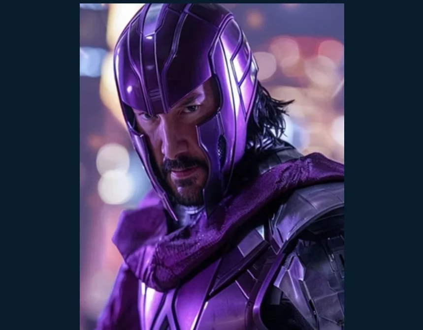 O artista Esh-El (@esheffects) postou imagens em que, usando inteligência artificial, cria Keanu Reeves na pele de vilões do cinema.  Veja as caracterizações de seis personagens Aqui, o ator aparece como o poderoso Magneto, da franquia dos X-Men.  -  (crédito:  Divulgação Esh-El )