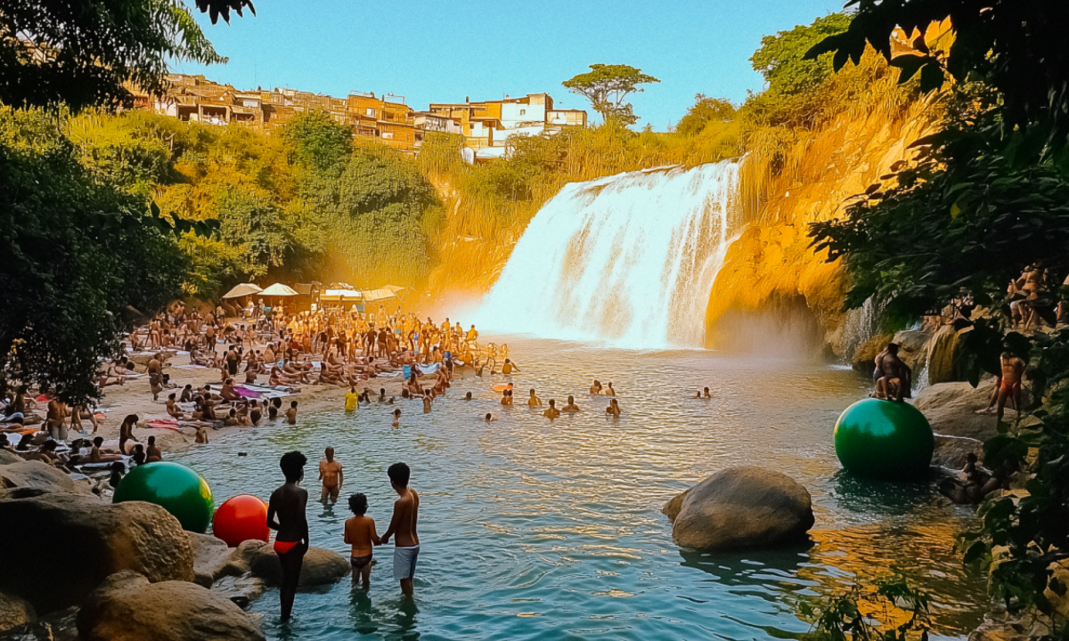 Projeto "BH do Futuro" usou inteligência artificial para projetar capital mineira após adoção de medidas propostas para a próxima gestão na cidade. Acima, a cachoeira do Onça despoluída -  (crédito: Gabriel Cabral)