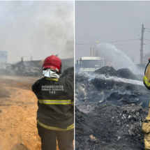 Incêndio de grandes proporções atinge depósito de lixo no interior de MG - CBMMG/Divulgação 