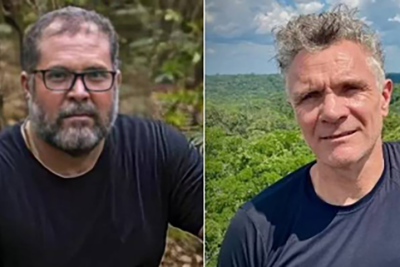 Bruno Pereira e Dom Phillips - O indigenista brasileiro, de 41 anos, e o  jornalista britânico, de 57, foram mortos a tiros, em 5/6/2022, por criminosos que faziam pesca ilegal na Amazônia. Eles foram presos.  -  (crédito: reprodução redes sociais )