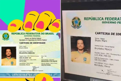 Bruno recebeu o CPF e mostrou o documento durante o show realizado nesta terça-feira (5/11), em Belo Horizonte  -  (crédito: Instagram/ Reprodução)