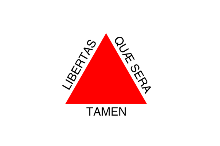 Minas Gerais (MG) - Adoção: 8 de janeiro de 1963. Representação: O triângulo vermelho e a frase em latim remetem à Inconfidência Mineira e à liberdade.
