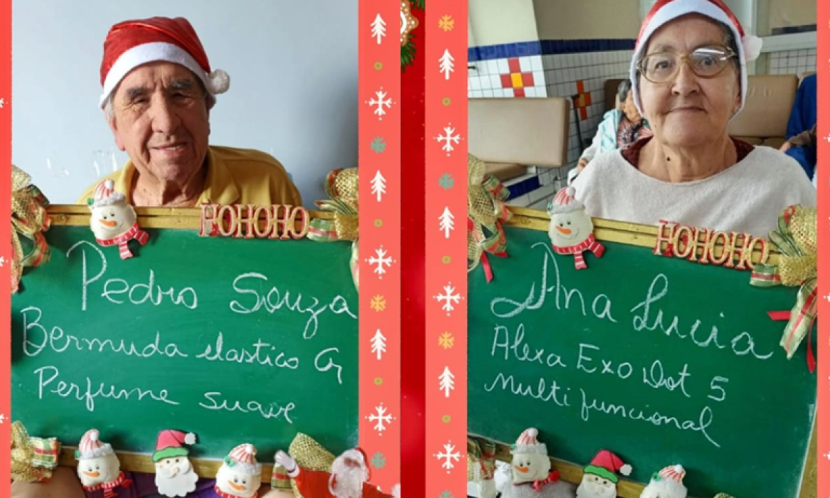 Idosos escolhem presentes e aguardam padrinhos em asilo de Pouso Alegre -  (crédito: Asilo Betânia da Providência)