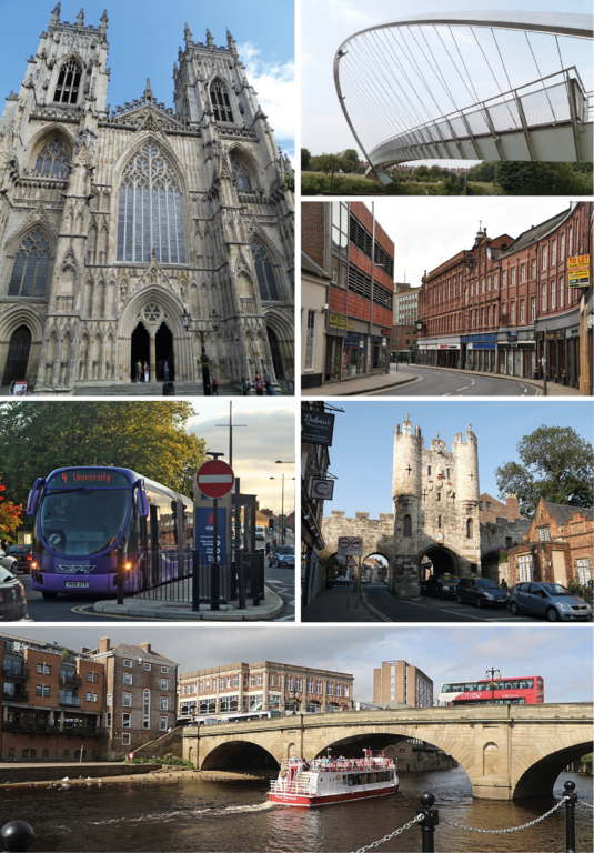 York (Inglaterra) - Fica na região de North Yorkshire. Criada pelos romanos em 71, por séculos se manteve como importante centro comercial. A enorme catedral gótica do século 13 chama a atenção. Até hoje, a cidade tem muralhas em ambos os lados do rio Ouse. Sua população é de 158 mil moradores. 