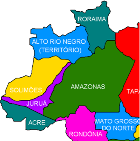  O estado do Rio Negro abrangeria 3 municípios: Barcelos, Santa Isabel e São Gabriel da Cachoeira. Solimões ficaria na fronteira com Peru e Colômbia, com 13 cidades; e Juruá teria 7 municípios com capital em Eirunepé.