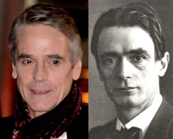 Rudolf Steiner (1861-1925), filósofo e esoterista austríaco, parece muito o ator britânico Jeremy Irons.