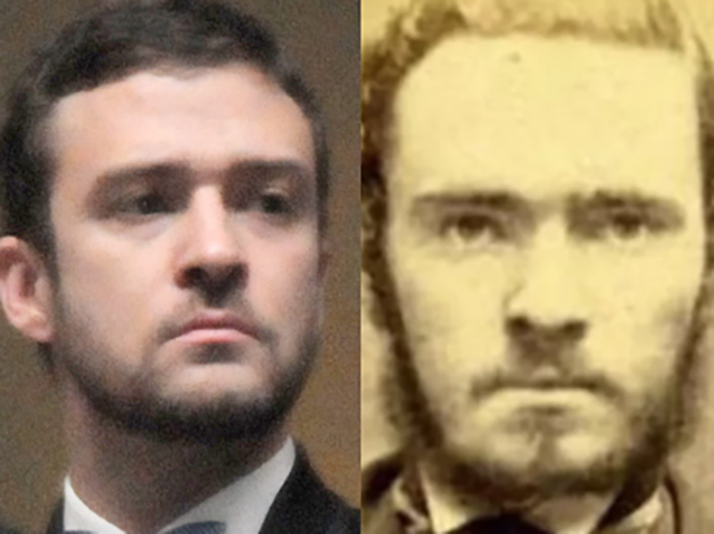 O cantor e ator Justin Timberlake tem como sósia esse bandido do passado.