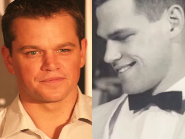 Este rapaz fotografado em sua cerimônia de casamento em 1961 lembra o ator americano Matt Damon.