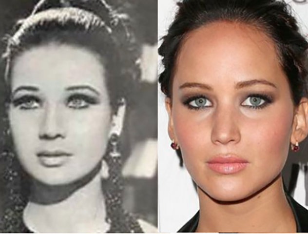 Impressionante a semelhança entre a atriz egípcia Zubaida Tharwat e a americana Jennifer Lawrence, vencedora do Oscar por 