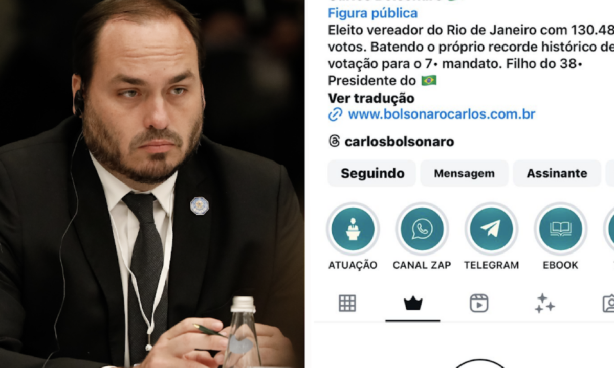 Carlos Bolsonaro monetiza Instagram, em possível descumprimento de lei carioca - (crédito: Platobr)