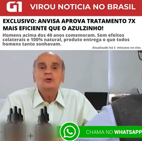 Segundo a matéria do Fantástico, os criminosos usam a imagem de pessoas tanto conhecidas quanto desconhecidas, alterando rostos e vozes em anúncios pagos, que são impulsionados e direcionados para públicos específicos na internet.-reprodução tv globo
