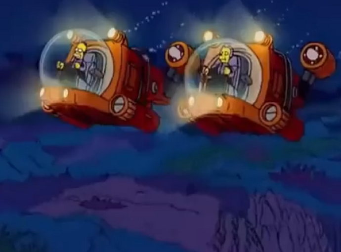 O 10º episódio da temporada 17, intitulado “O Pai do Homer”, mostra o protagonista descobrindo que um bilionário pode ser seu pai biológico e ambos embarcam em submarinos para chegar ao fundo do mar.
