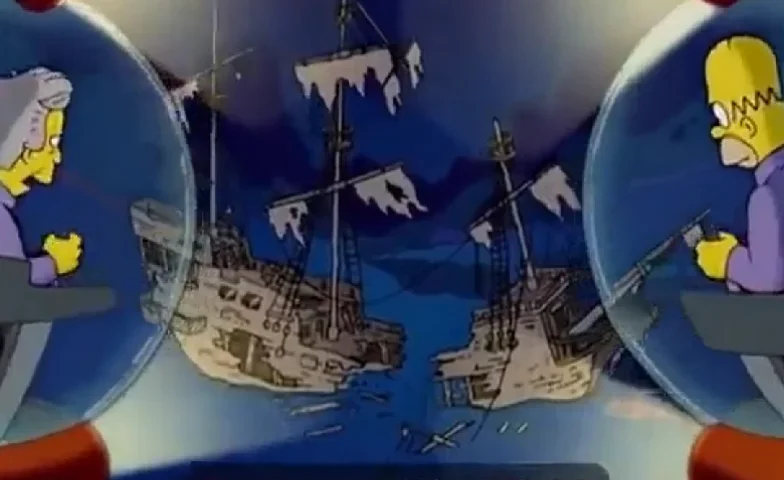 Chegando lá, os dois não só encontram destroços de um navio perdido, como se perdem, e Homer ainda enfrenta problemas com o oxigênio. Relembre outras 