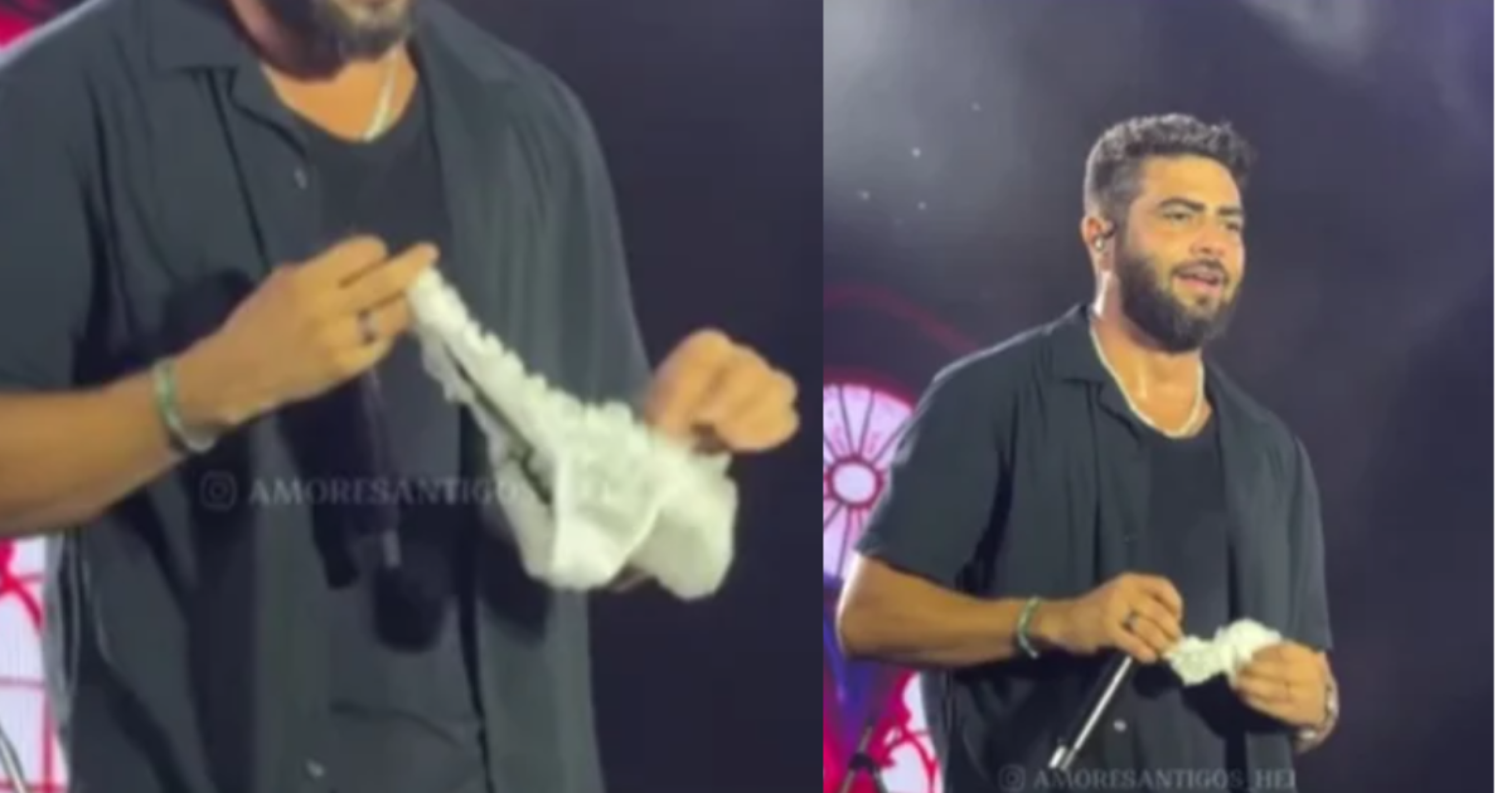Fã joga calcinha em Henrique e Juliano durante show Fã joga calcinha em Henrique e Juliano durante show