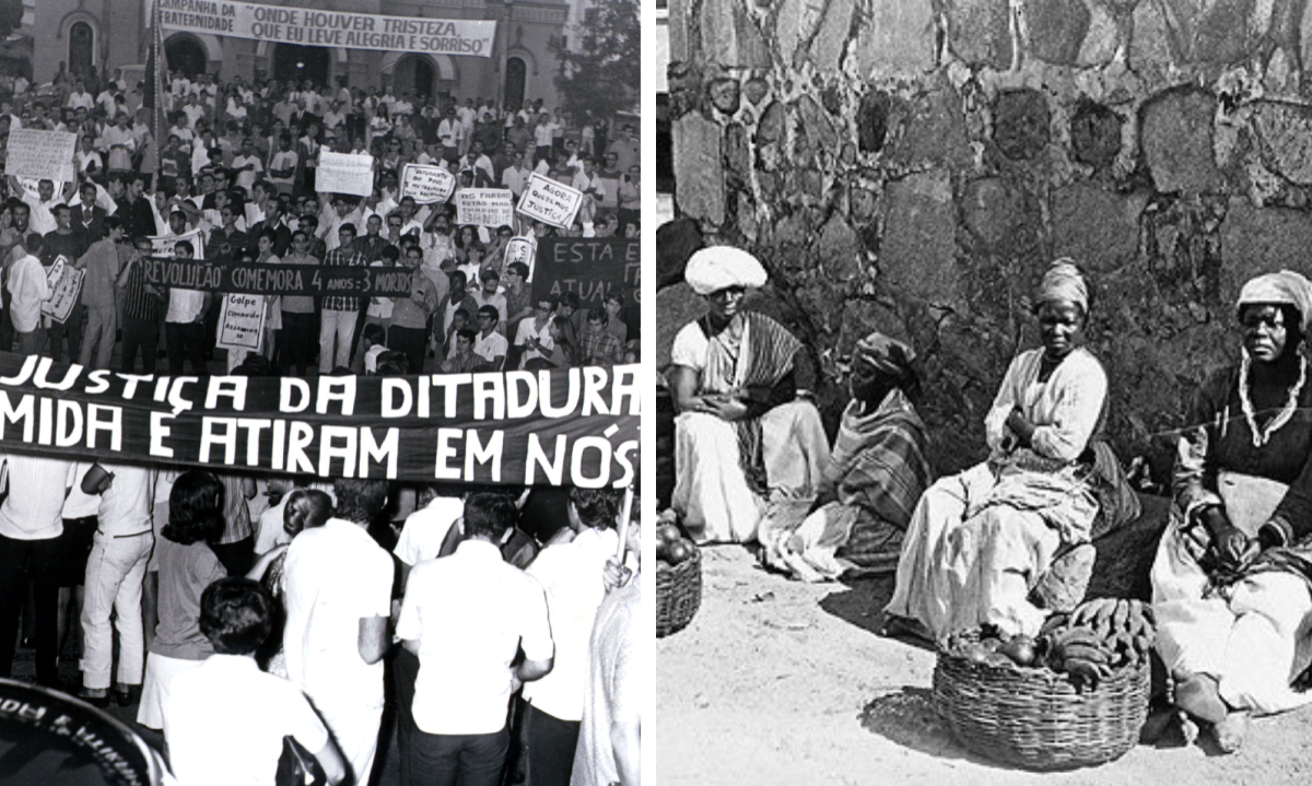 Ditadura vs Escravidão - (crédito: O Cruzeiro/Arquivo Estado de Minas e Wikimedia Commons) Ditadura vs Escravidão - (crédito: O Cruzeiro/Arquivo Estado de Minas e Wikimedia Commons)