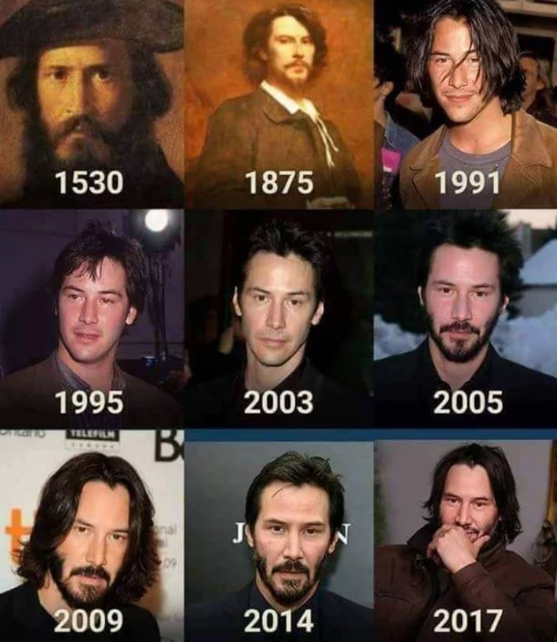 VÃ¡rios fÃ£s mÃ­sticos defendem a tese de que Keanu Ã© imortal (de verdade!). Dizem que ele nÃ£o envelhece e, por isso, estaria sempre por aÃ­, ao longo dos sÃ©culos!