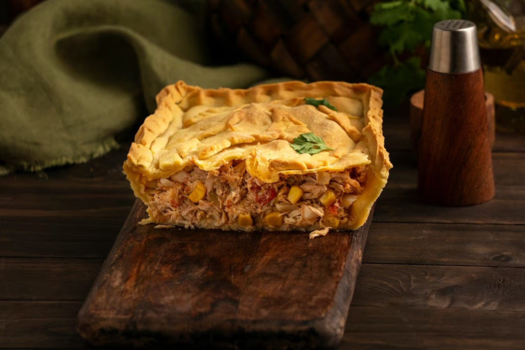 A torta de frango se adapta a qualquer ocasião, garantindo sabor e praticidade