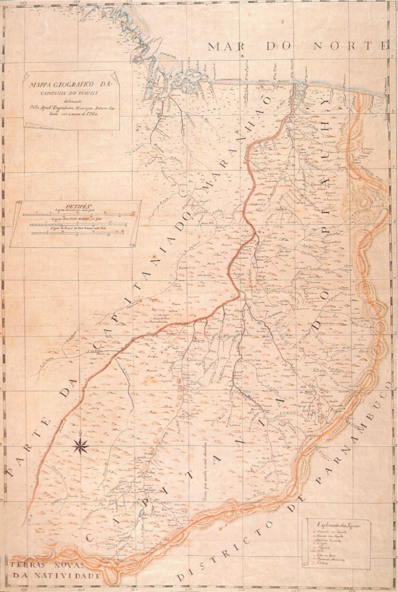 O mapa, de autoria do engenheiro Henrique Antonio Galúcio, demarca a fronteira entre os estados no alto da Serra da Ibiapaba.

